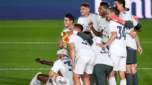 James Rodríguez en la celebración del título de LaLiga 19/20.