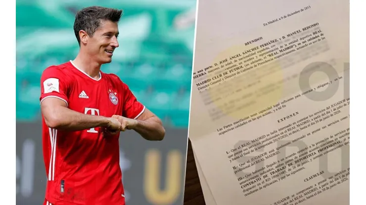 Filtran fotos del contrato que Real Madrid le ofreció a Lewandowski