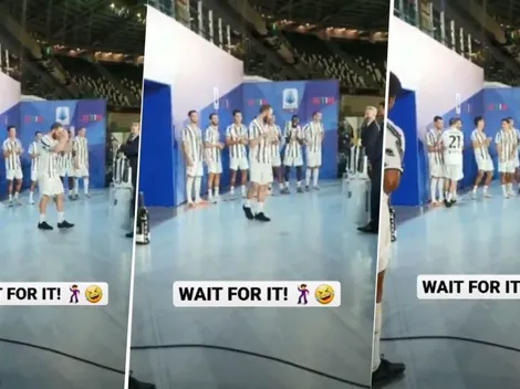 Higuaín recibió la medalla, metió un paso de baile y Cristiano se mató de risa