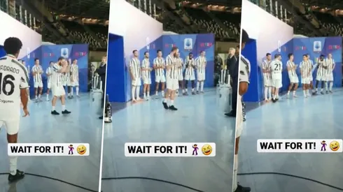 Higuaín recibió la medalla, metió un paso de baile y Cristiano se mató de risa