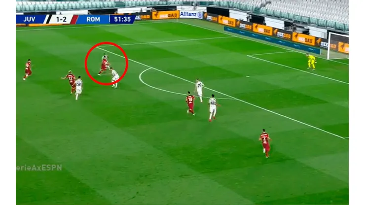 Zaniolo y una carrera tremenda para asistir a Perotti en el 3 a 1 de la Roma