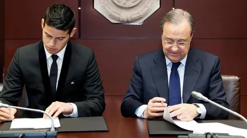 James Rodríguez y Florentino Pérez.
