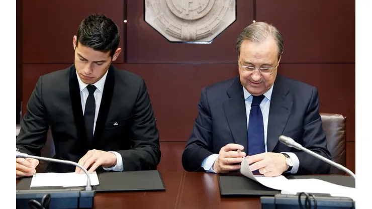 James Rodríguez y Florentino Pérez.