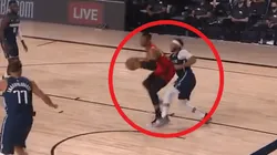 Russell Westbrook y Seth Curry (Captura de pantalla)