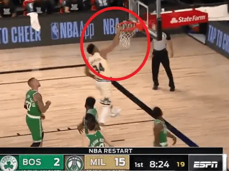 Volvió el ‘Monstruo Griego’: tremenda clavada a una mano de Giannis