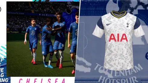 Nuevas equipaciones del Chelsea y Tottenham presentadas en FIFA 21.