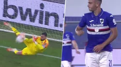 Maroni entró en Sampdoria, pateó un penal y se lo atajó Donnarumma