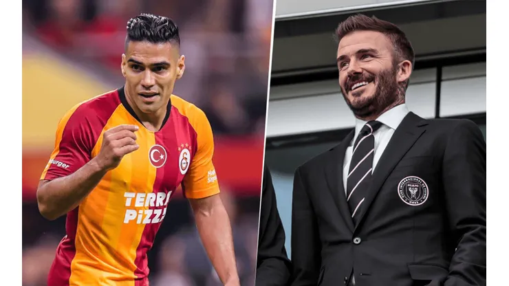 Radamel Falcao y David Beckham (Getty Images)