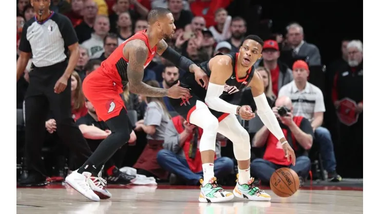 Russell Westbrook y Damian Lillard (Getty Images)