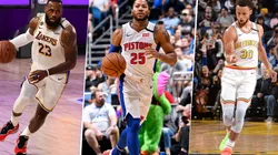 LeBron James, Derrick Rose y Stephen Curry (Getty Images)