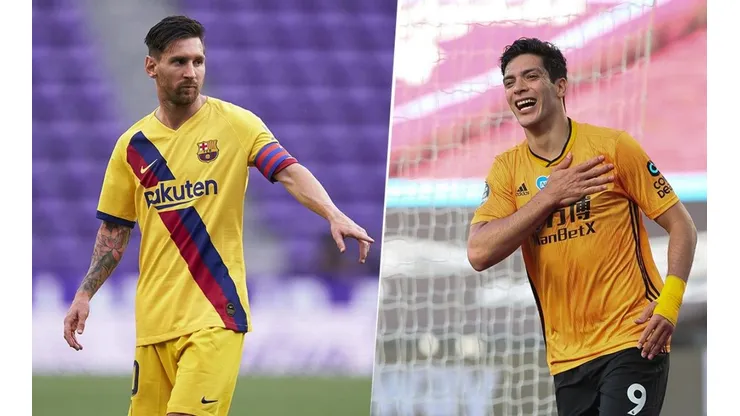 Leionel Messi y Raúl Jiménez (Getty)