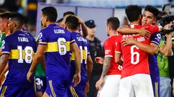 Foto de los jugadores de Boca y los de Independiente en La Bombonera.