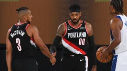 CJ McCollum con Carmelo Anthony (Getty)