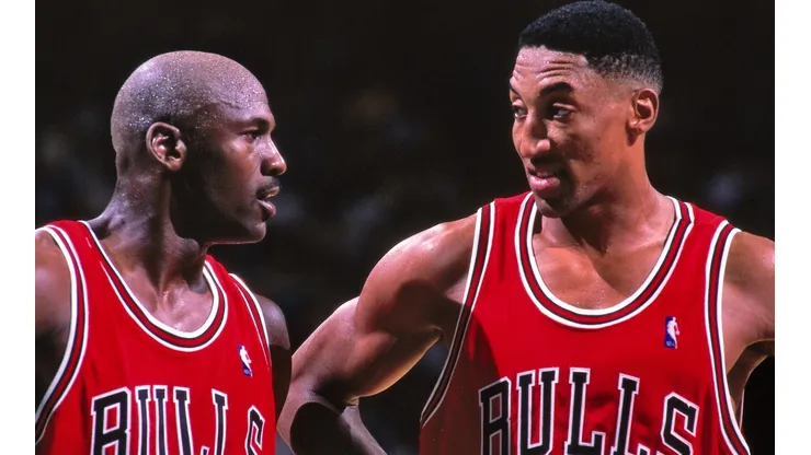 Michael Jordan con Scottie Pippen (Getty)