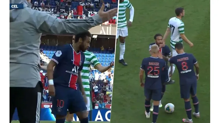 Lo mandó a callar: Neymar se enojó con el DT del Celtic y le dijo de todo