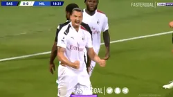El festejo de Zlatan Ibrahimovic.