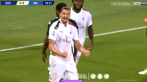 El festejo de Zlatan Ibrahimovic.