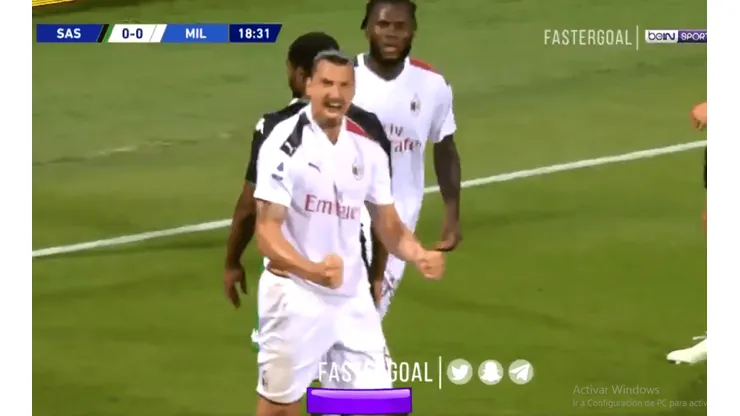 El festejo de Zlatan Ibrahimovic.