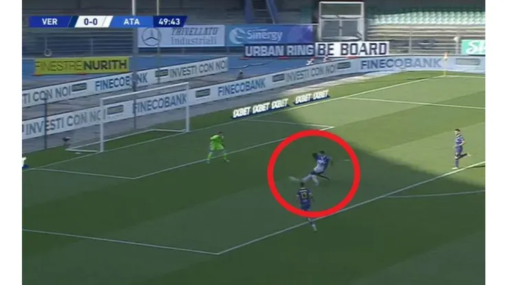 Así fue el gol de Duván Zapata para el 0-1 transitorio del Atalanta sobre Hellas Verona.