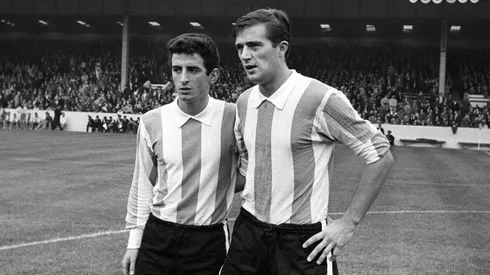 Foto cuando jugó en la Selección Argentina.