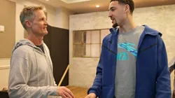 Steve Kerr junto a Klay Thompston (Getty)