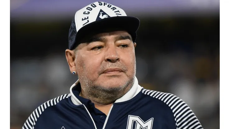 Diego Armando Maradona, entrenador de Gimnasia.