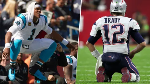 Cam Newton y Tom Brady (Getty Images)