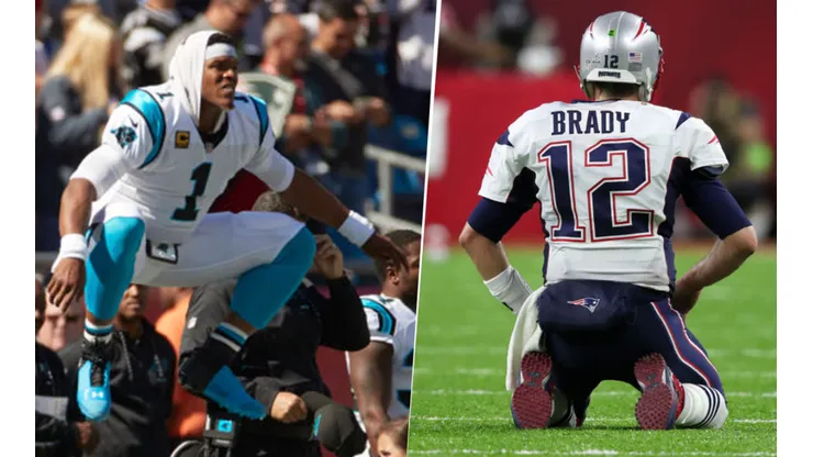 Cam Newton y Tom Brady (Getty Images)