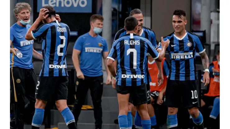 El festejo de los jugadores de Inter.