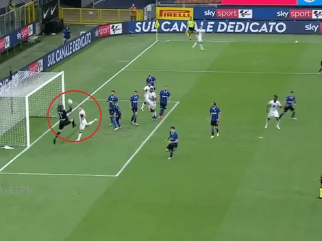 A Handanovic se le escapó la pelota de las manos y Belotti aprovechó