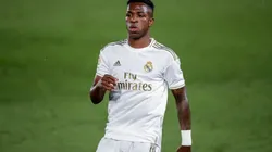 Vinicius jugando para el Madrid. (Getty)