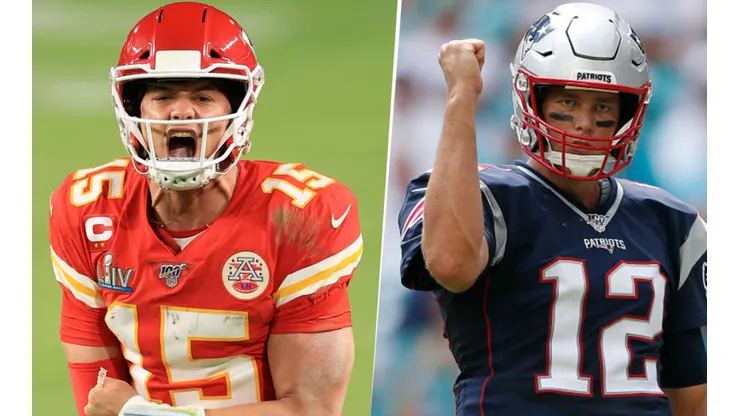 Patrick Mahomes y Tom Brady (Getty Images)