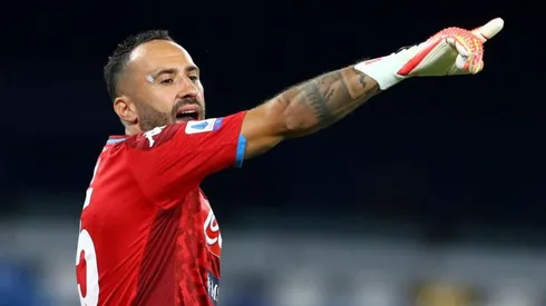 David Ospina en el encuentro entre Napoli y AC Milan.