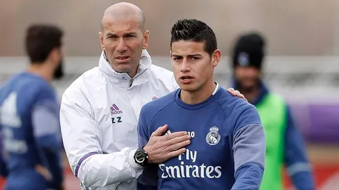 Zinedine Zidane y James Rodríguez.