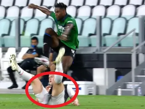 Dolor eterno: el durísimo pisotón (sin querer queriendo) de Duván Zapata a De Ligt