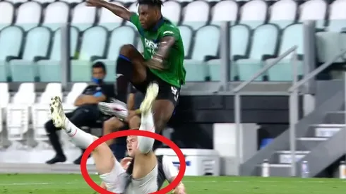 Duván Zapata y el pisotón que le clavó a De Ligt en el duelo entre Juventus y Atalanta.