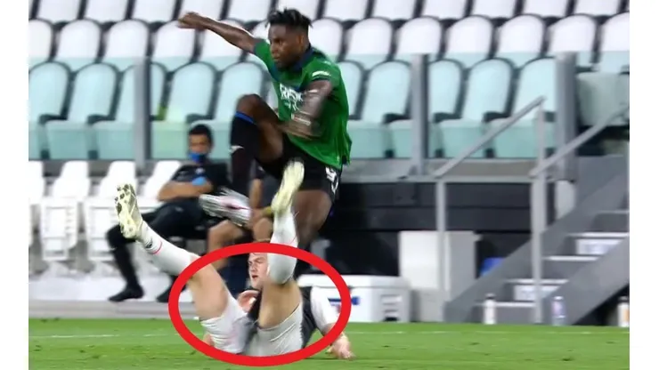 Duván Zapata y el pisotón que le clavó a De Ligt en el duelo entre Juventus y Atalanta.