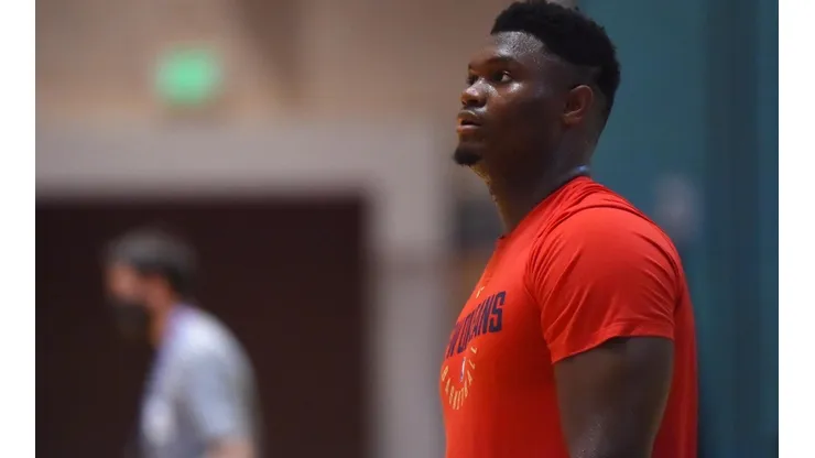 Zion Williamson entrenando (Getty)