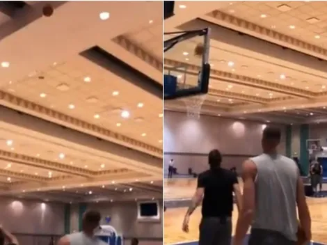 Video con pura magia: Doncic hizo un tiro imposible en el entrenamiento