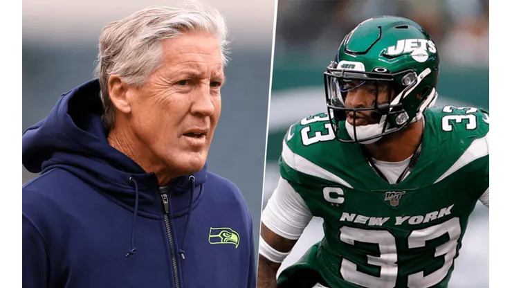 Pete Carroll y Jamal Adams (Getty Images)
