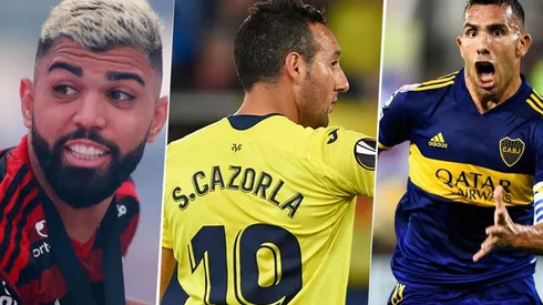 Gabigol, Cazorla y Tevez. (Getty)