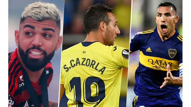 Gabigol, Cazorla y Tevez. (Getty)