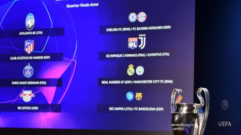 Foto del sorteo de la Champions League.