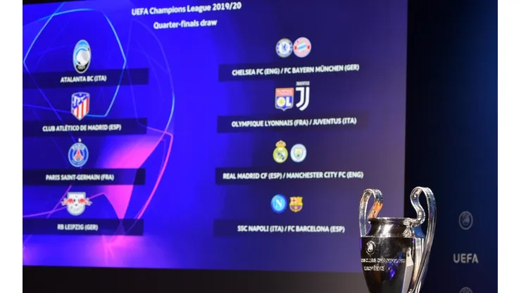 Foto del sorteo de la Champions League.