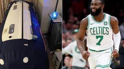 No apto para claustrofóbicos: Jaylen Brown se llevó una cámara para dormir