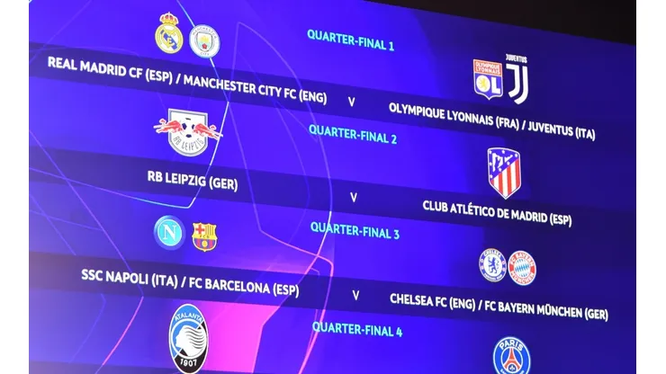 Foto de los cruces de la Champions League.