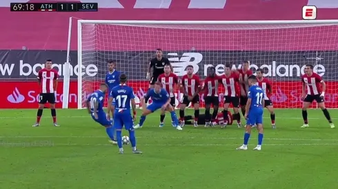 Recital de Banega en San Mamés: qué golazo de tiro libre clavó con Sevilla