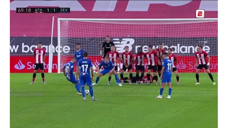 Recital de Banega en San Mamés: qué golazo de tiro libre clavó con Sevilla