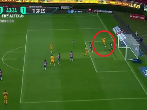 Asistencia de Leo Fernández para que Gignac marque el 1-0 para Tigres