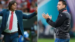 Matías Almeyda y Xavi Hernández (Getty)